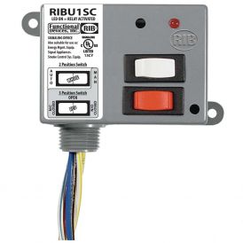 Functional Devices RIBU1SC - Enclosed Pilot Relay 10 Amp SPDT + Override with 10-30 Vac/dc/120 Vac Coil
